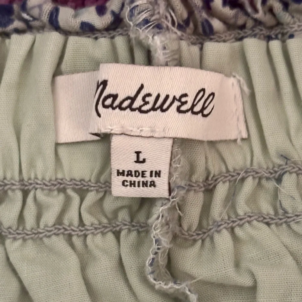 Madewell Glassware Blue Pull-On Smocked Shorts Jr. Size Large - Picture 6 of 9